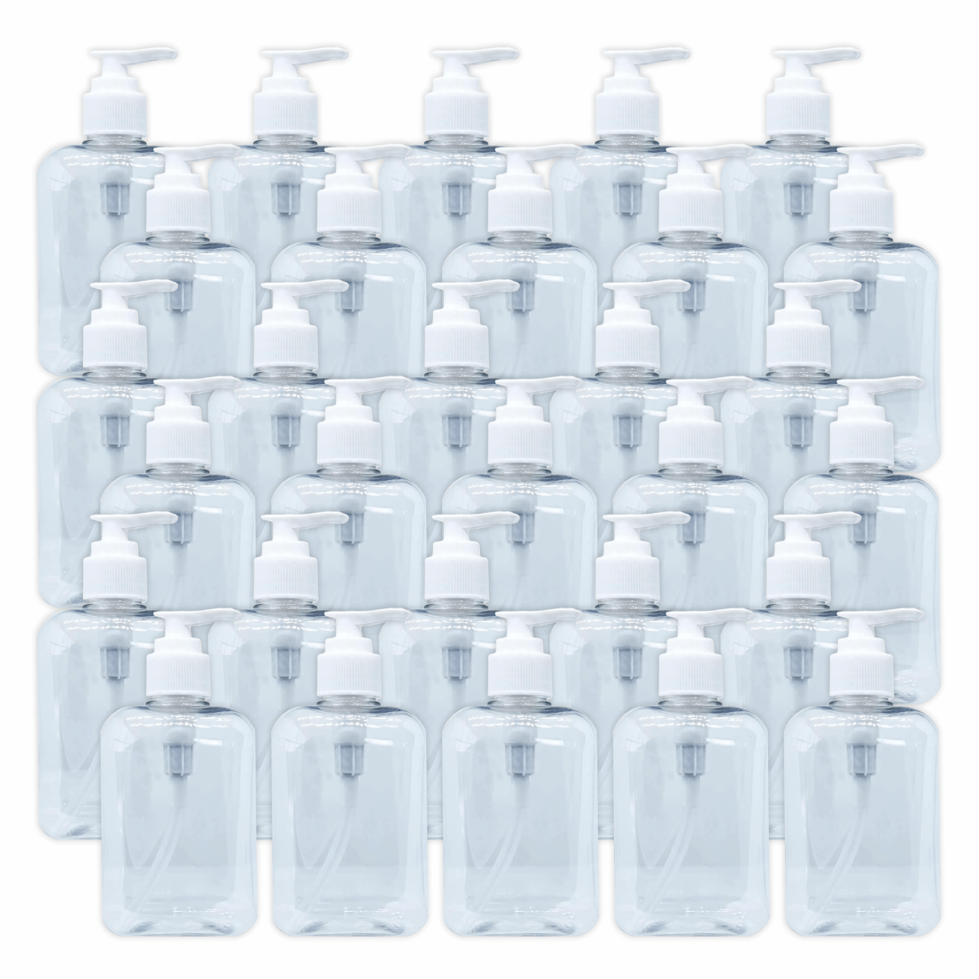 Shoprythm Pack of 25 PET CLEAR SQUARE BOTTLE WITH PUMP Shoprythm Pack of 25 PET CLEAR SQUARE BOTTLE WITH PUMP